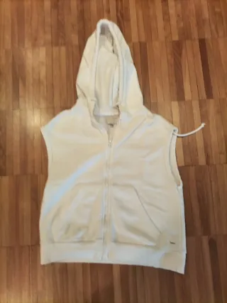 Gilet donna con cappuccio bianco