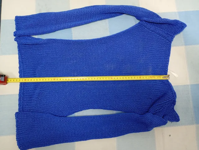 Jersey azul de punto manga larga