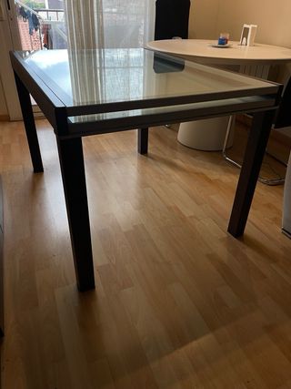 Mesa extensible cristal 120x90 a 240 cm