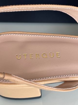 Zapatos Uterque destalonados piel beige y negro