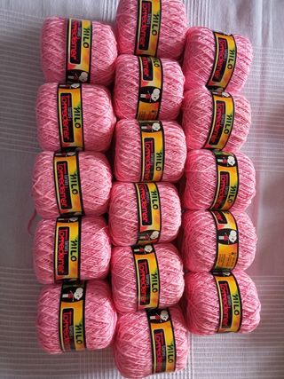 16 Ovillos Lana Hilo Rosa Milo Torredemer