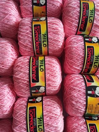 16 Ovillos Lana Hilo Rosa Milo Torredemer