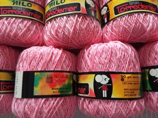 16 Ovillos Lana Hilo Rosa Milo Torredemer