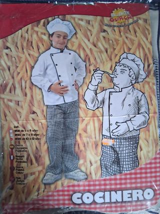 Disfraz cocinero completo 12 años