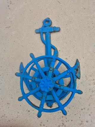 Recogedor Manguera Hierro Fundido Azul