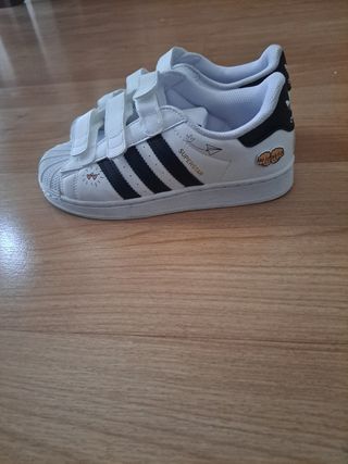 Zapatillas Adidas Superstar Tiras Velcro Niños