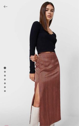 Falda midi estampada