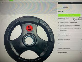 Disco de gimnasio 5kg 50mm