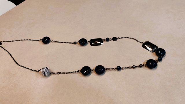 Collar Bimba y Lola azul cobalto y plateado