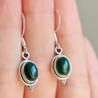 Pendientes Plata 925 con Malaquita