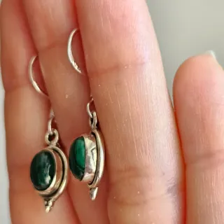 Pendientes Plata 925 con Malaquita