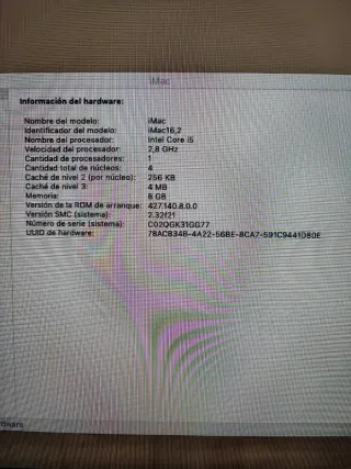 iMac 21.5 2015 1TB 8GB RAM