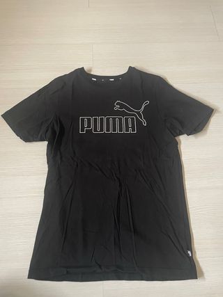 Camiseta Puma Negra Logo Blanco