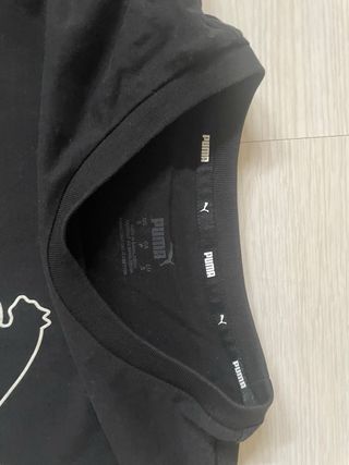 Camiseta Puma Negra Logo Blanco