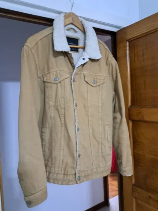 Chaqueta vaquera beige forrada talla XL