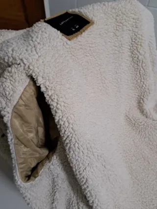 Chaqueta vaquera beige forrada talla XL
