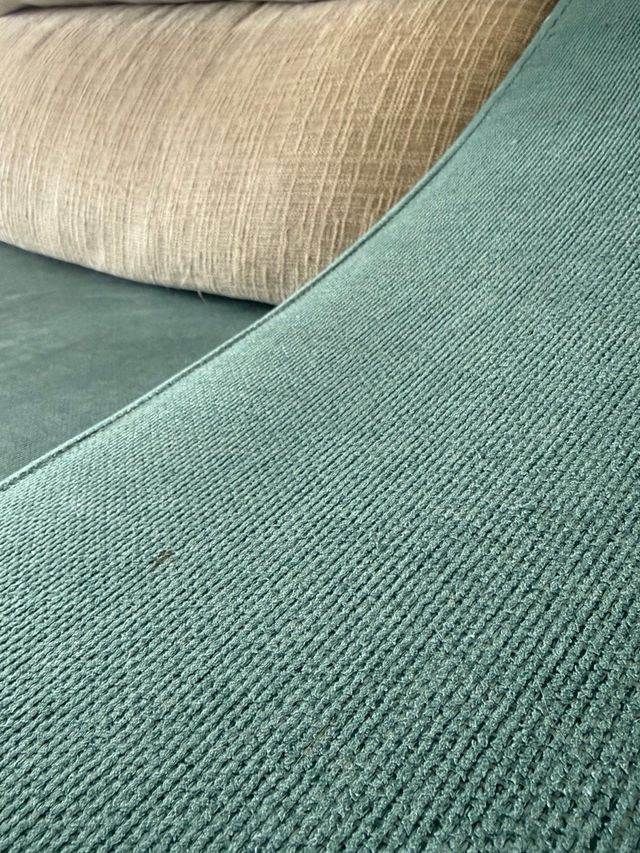 Sofá modular 4 plazas beige y turquesa