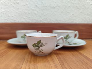3 tazze e piatti antichi Princess China