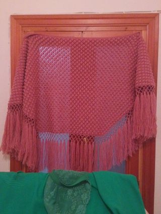 Toquilla antigua tejida a mano rosa