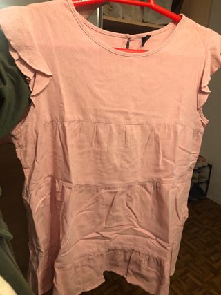 Blusa Shein rosa volantes