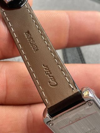Reloj Cartier Plata Cuero Negro