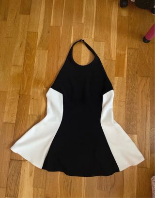 Top Zara Halter Negro y Blanco