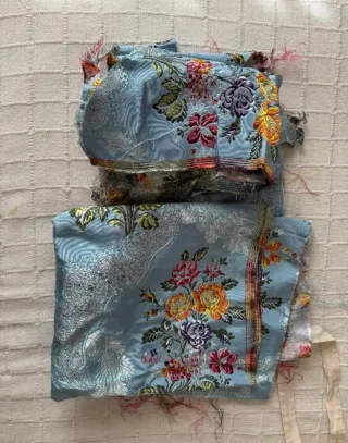 Falda Fallera Adulta Azul Cielo Flores