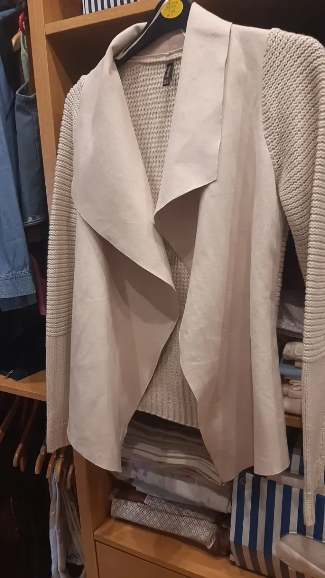 Chaqueta antelina y punto Talla S-M