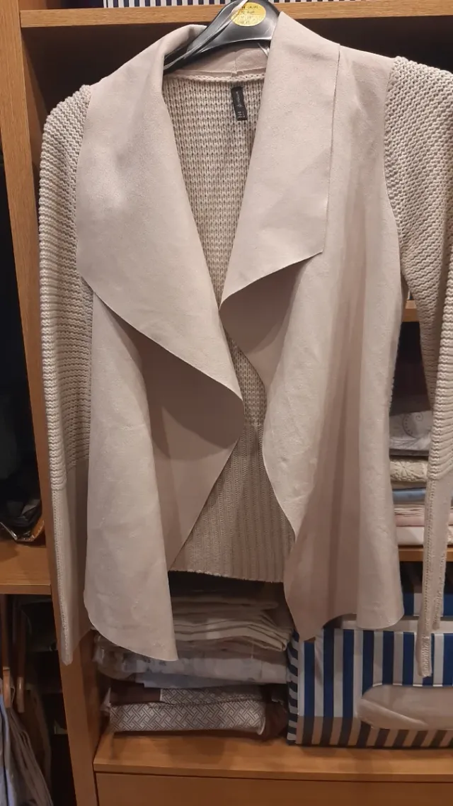 Chaqueta antelina y punto Talla S-M