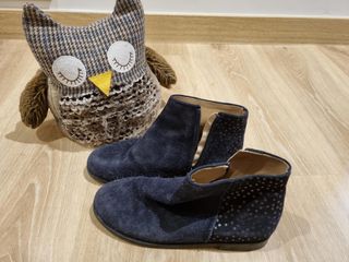 Botines piel azul marino niña T. 32