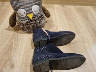 Botines piel azul marino niña T. 32
