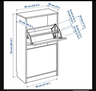 BISSA scarpiera a 2 piani nera IKEA