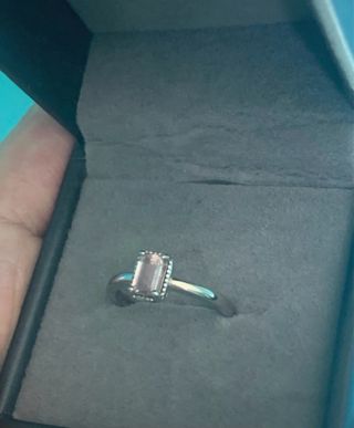 Anillo Plata Ley Turmalina Rosa