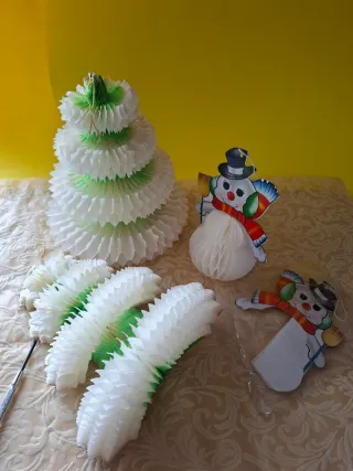 Addobbi Natale Carta Albero Pupazzi Neve