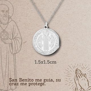 Colgante San Benito Acero | Protección y Fe