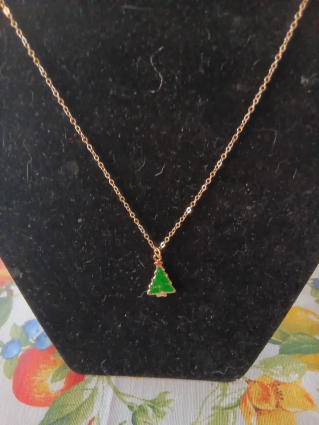 Collana Albero di Natale Dorata Smaltata