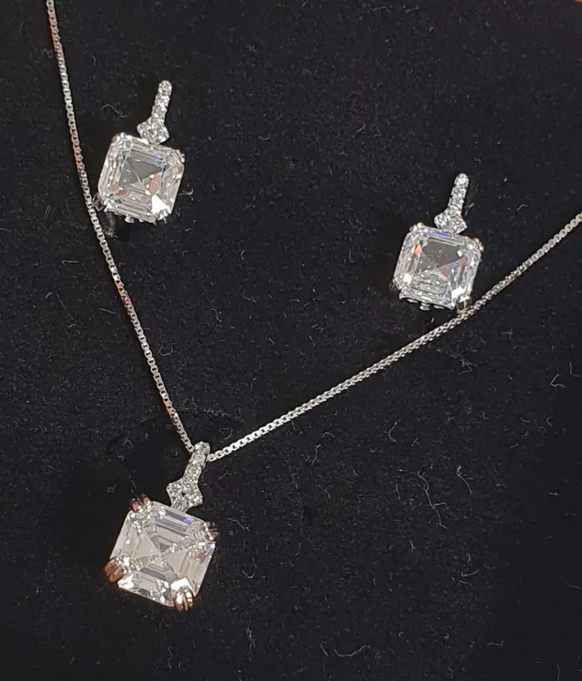 Conjunto PLATA Y CIRCONITAS.REGALO NAVIDAD.