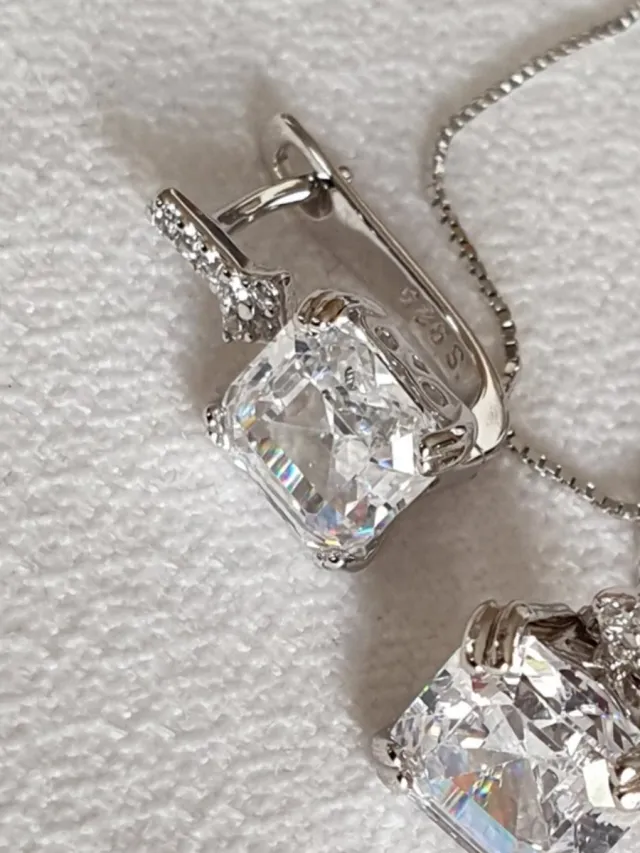 Conjunto PLATA Y CIRCONITAS.REGALO NAVIDAD.