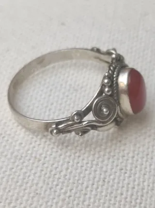 Anillo antiguo cornalina y plata