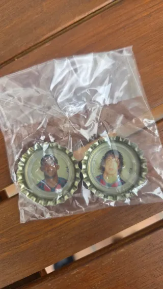 Chapas Coca-Cola Puyol y Eto'o