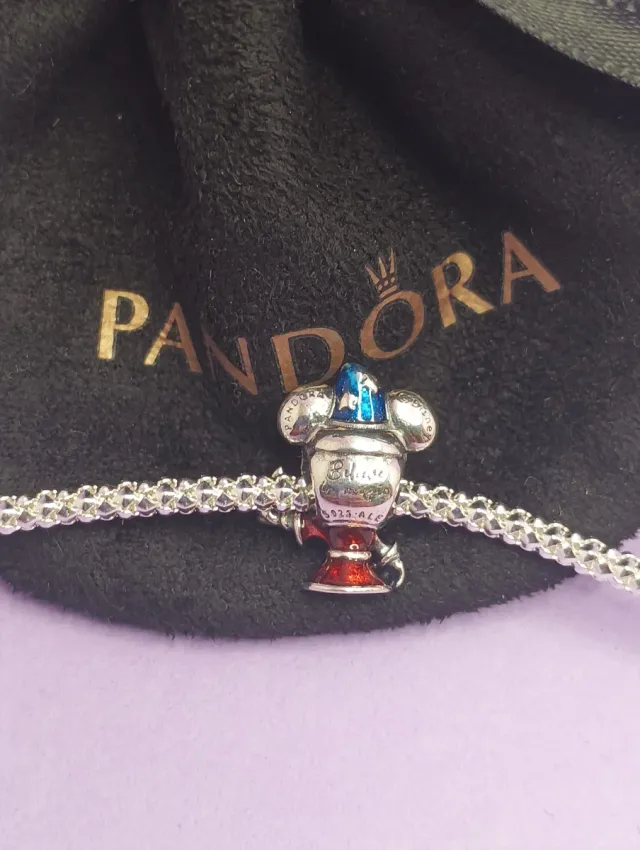 Charm Pandora Mickey Mago Azul y Plata