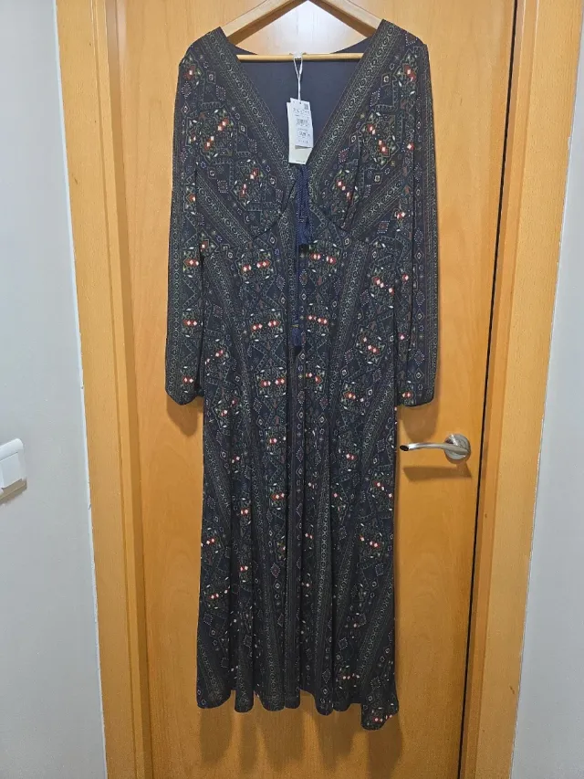 Vestido SPRINFIELD azul marino estampado