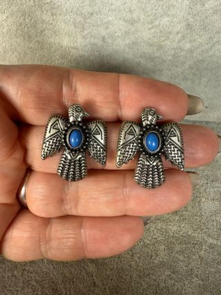 Pendientes águila Navajo turquesa plata