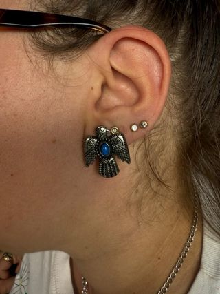 Pendientes águila Navajo turquesa plata