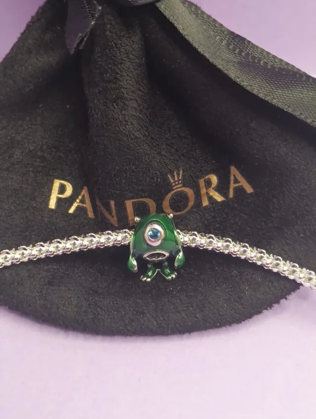 Charm Pandora Monstruo Verde Ojo Azul
