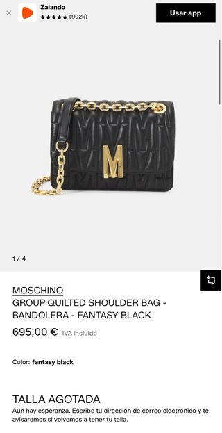 Bolso Moschino Negro y Dorado