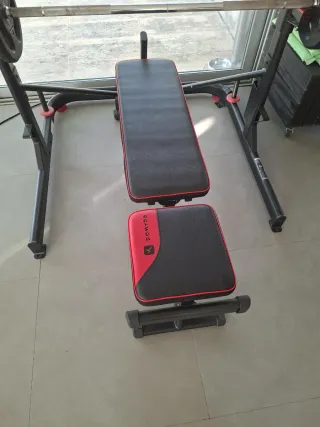 Rack + Banco + Barra + 2 Pesas 10kg