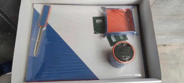 Conjunto organizador de escritorio de piel