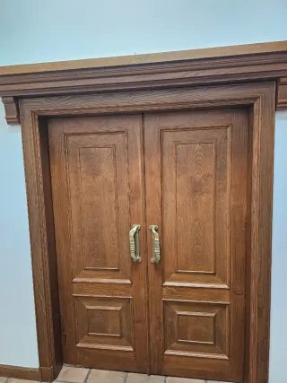 Puerta doble madera corrediza