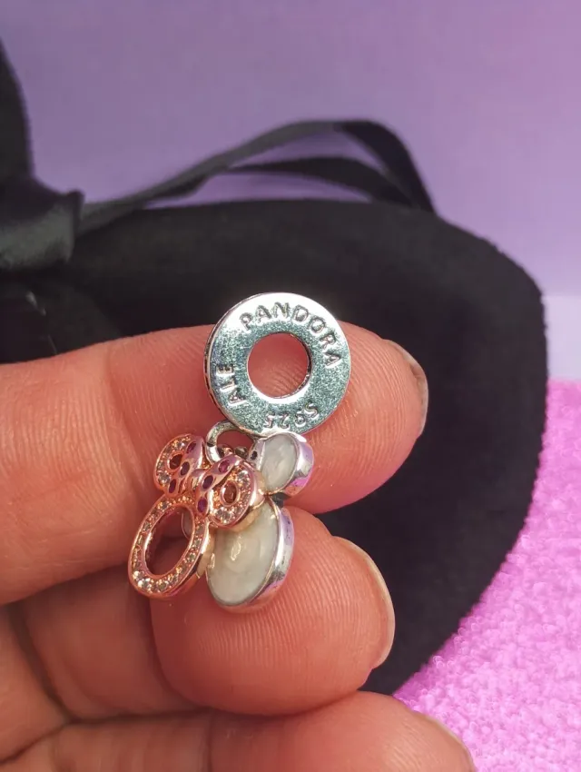 Charm Pandora Mickey Mouse Rosa y Circonitas